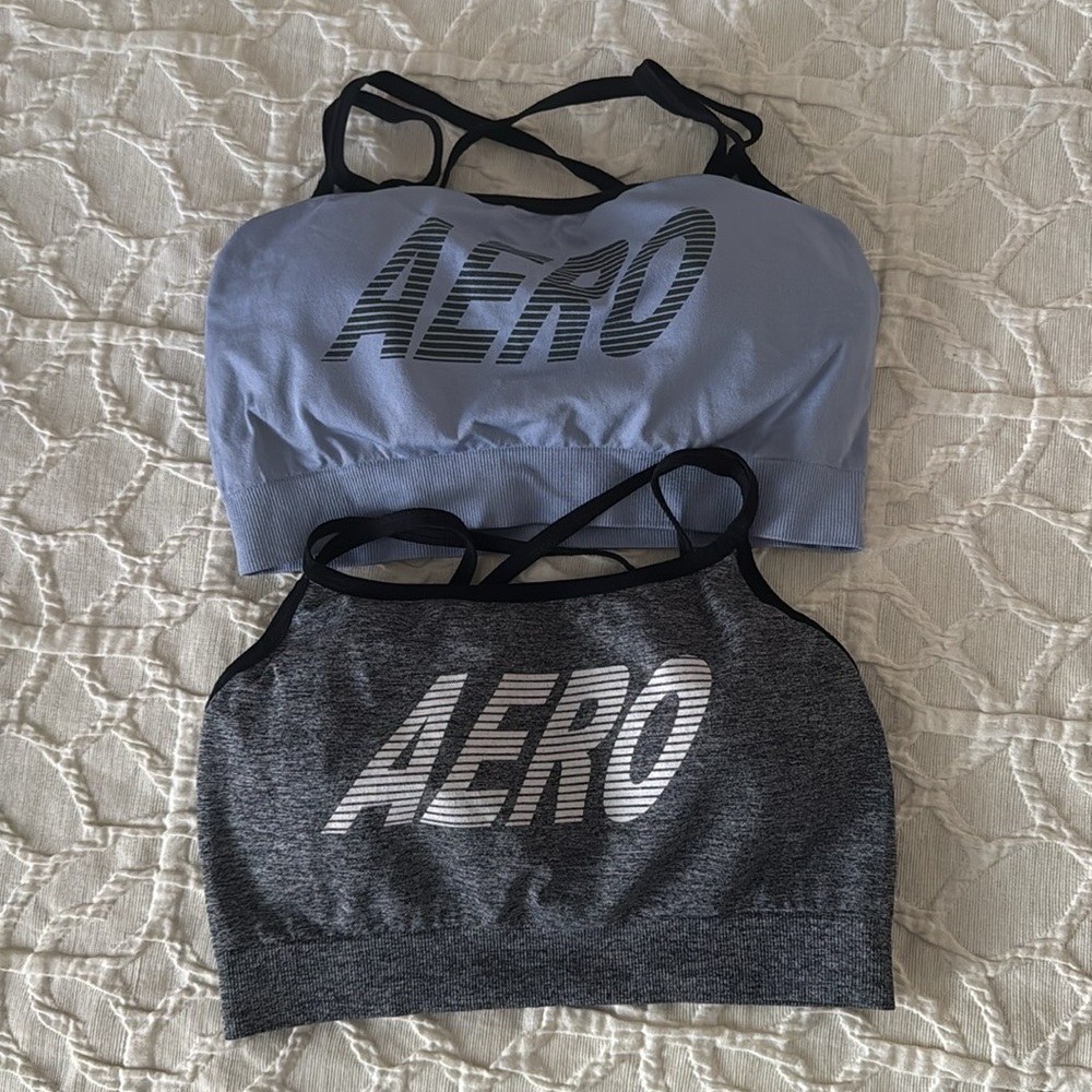 set of 2 Aeropostale sports bra padded cross back